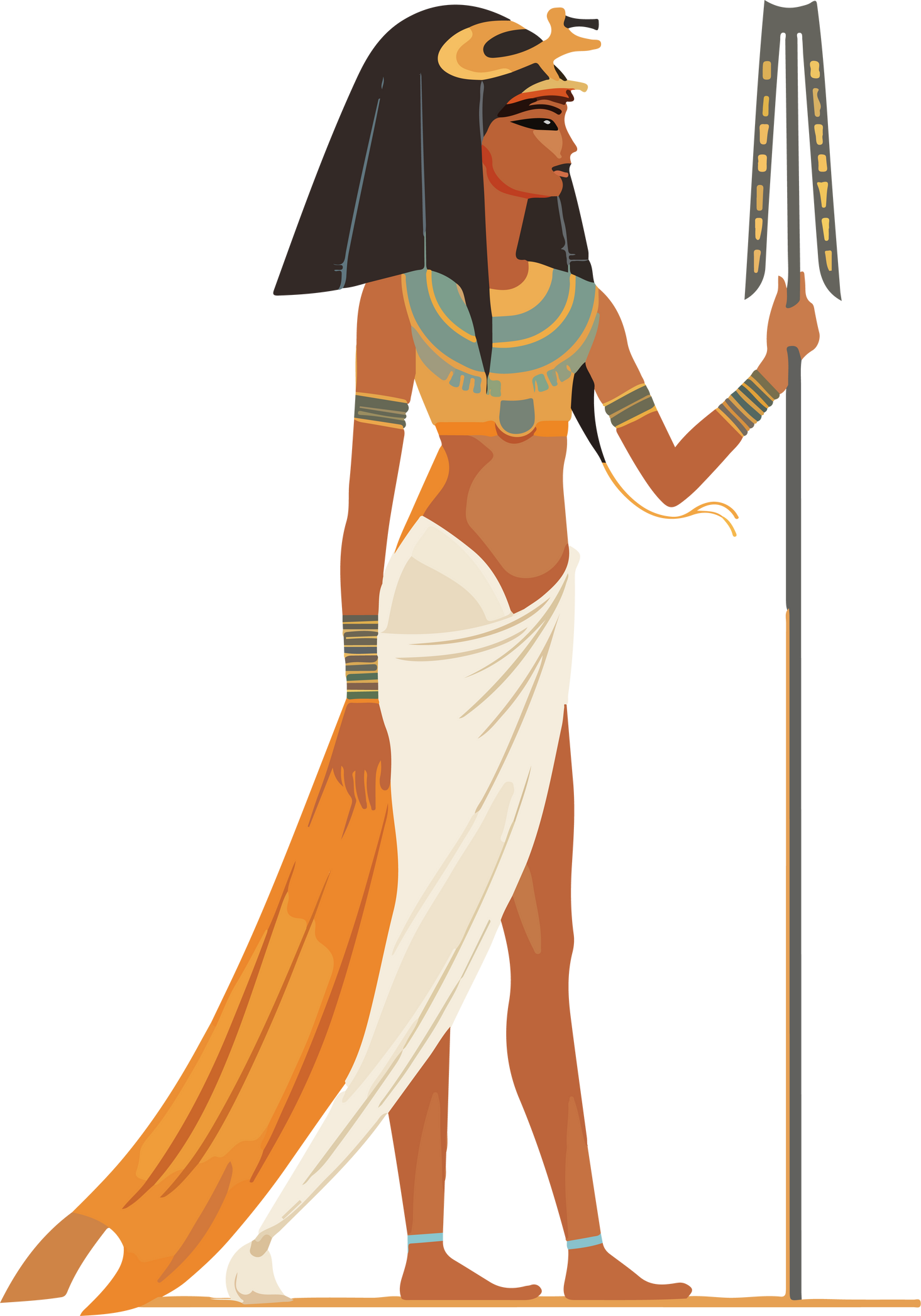 Ancient Egypt goddess Neith, isolated Isis woman.