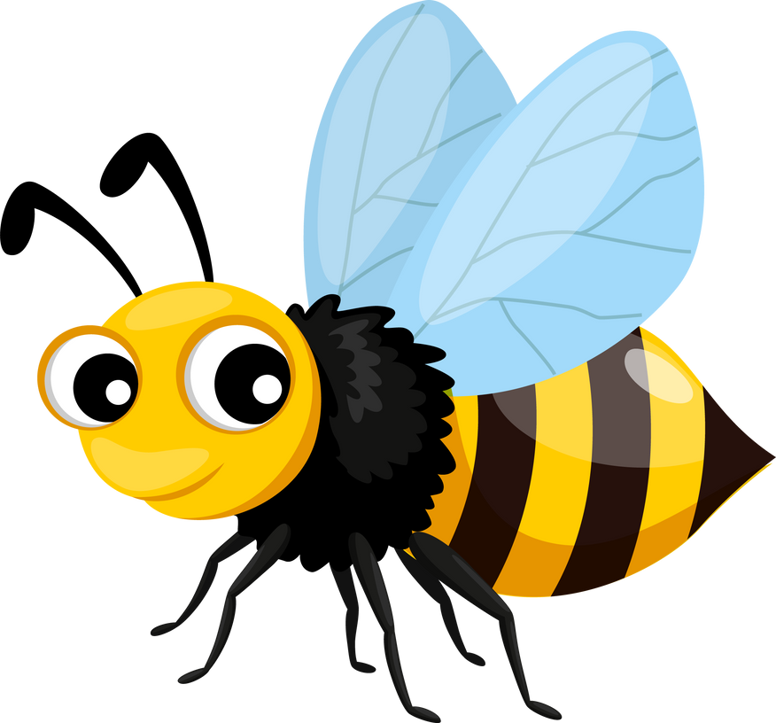 Cartoon honeybee or bee apis, childish character